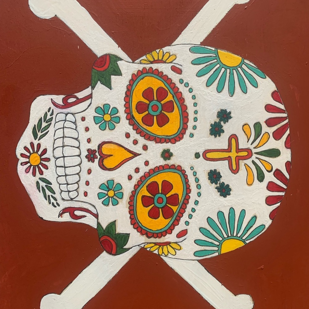 Handmade/hand drawn Sugar Skull wooden boxes. Excellent gift idea.